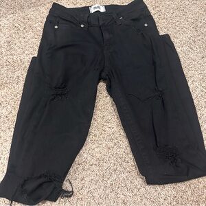 PAIGE Women's Black Cropped Jeans